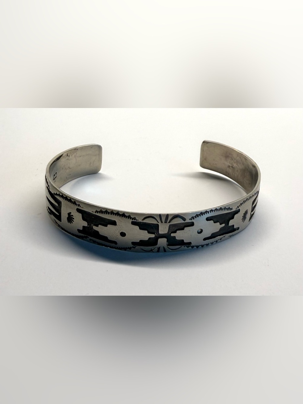New Sterling Silver Southwestern Aztec Geometric Cuff Bracelet Signed B